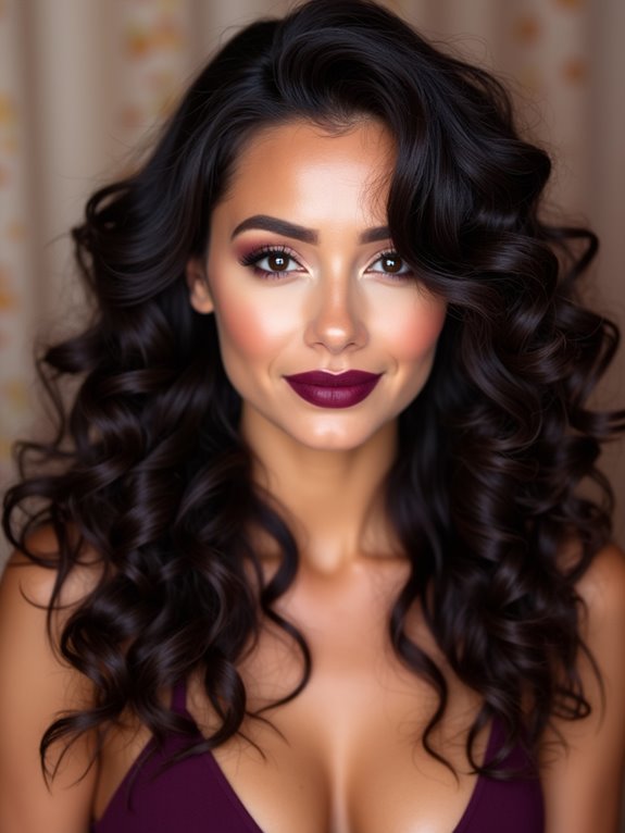 playful half up curly style