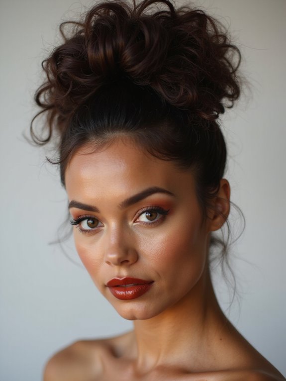 quick protective curly updo