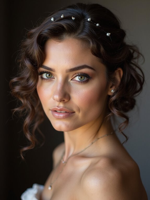 romantic curly half updos
