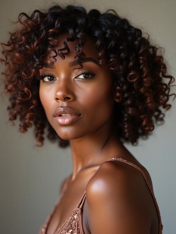 rounded chin length bob curls