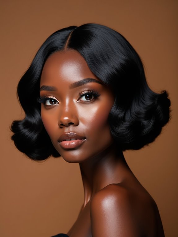 sculpted short finger waves