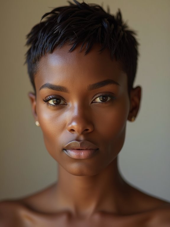 sculpted slicked back wet pixie