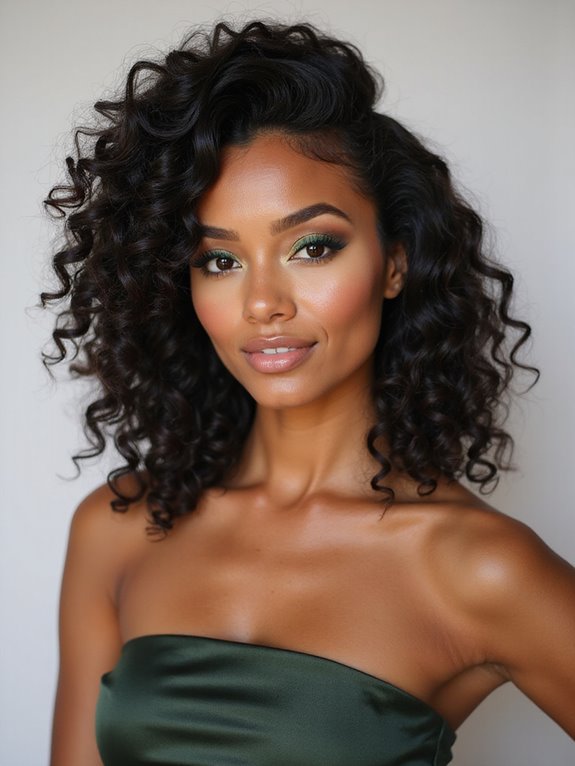 secure stylish curly half updo