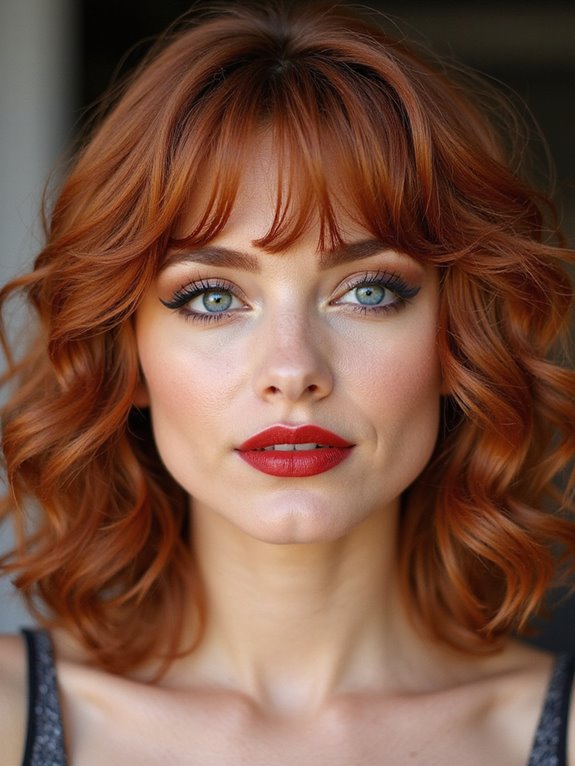 shoulder length curls fringe