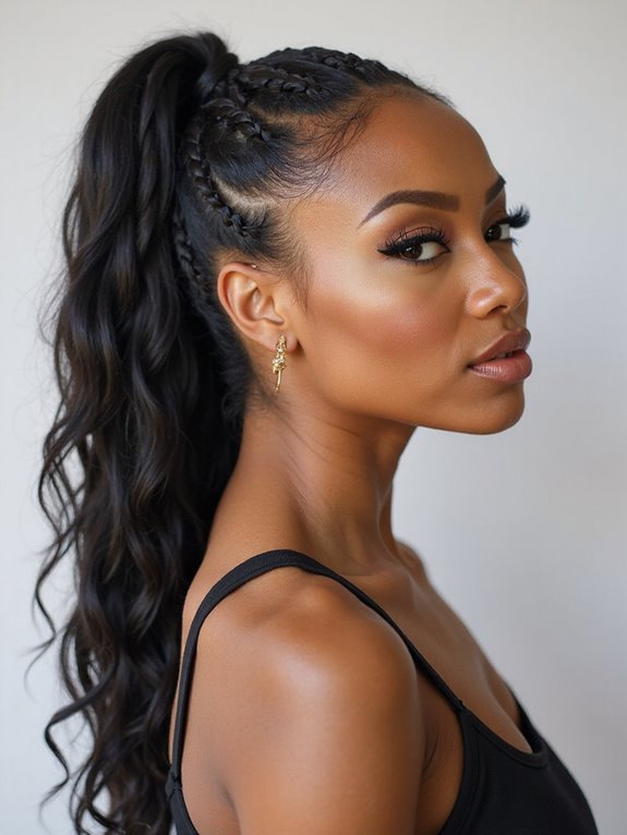 sleek braided ponytail styles