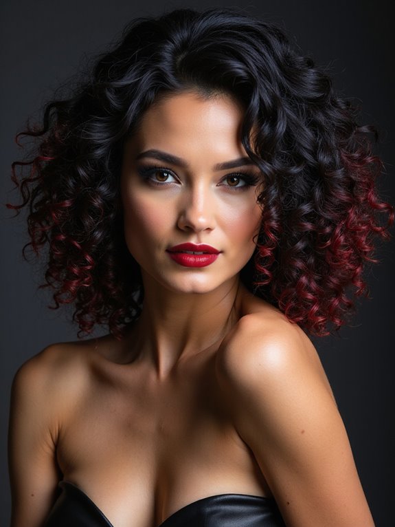 sleek front curly back