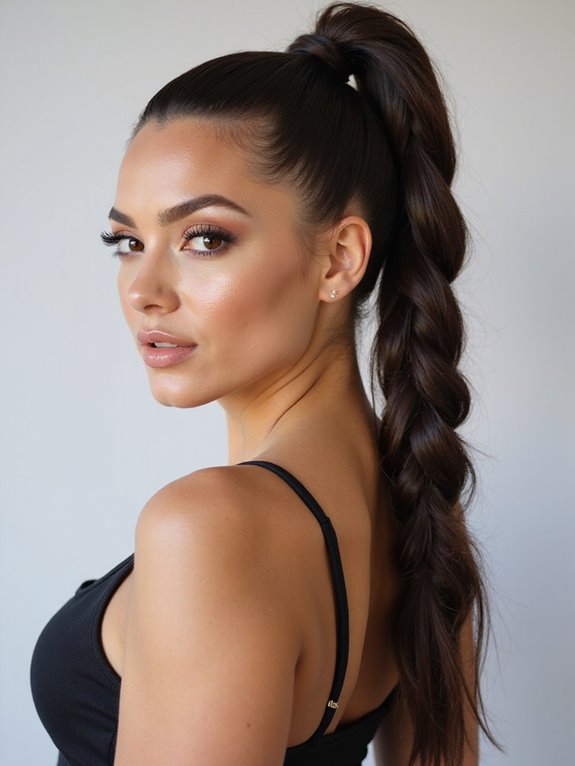 sleek high fishtail ponytail