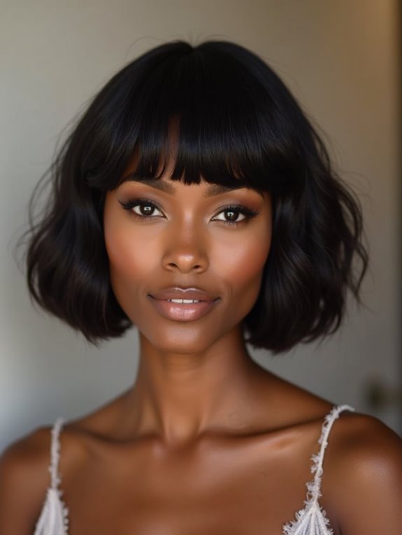 teased side pompadour sweep