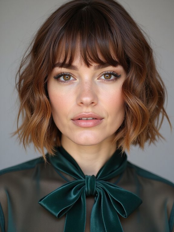 textured jaw length bob ribbon