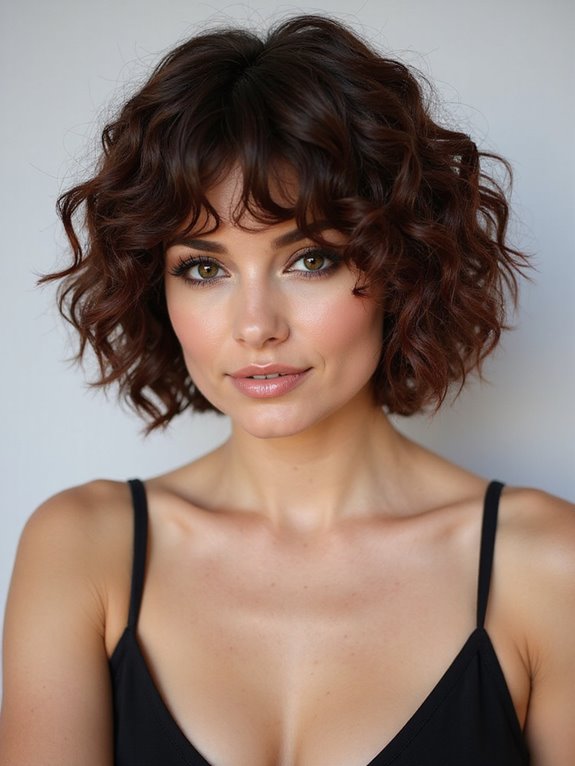 textured short curly bob