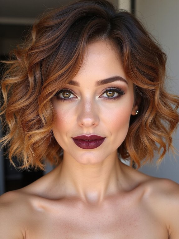voluminous layered shoulder curls
