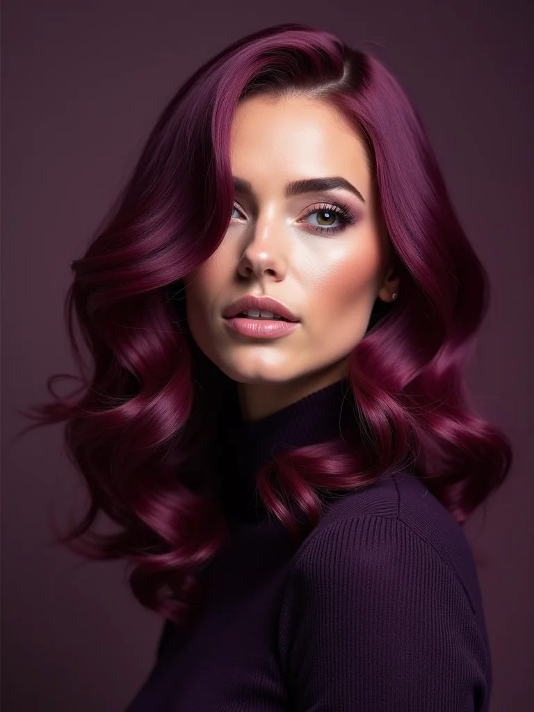 plum hair color deep purple